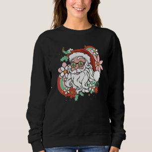 Hippie Santa Groovy Peace Sign Christmas Sweatshirt