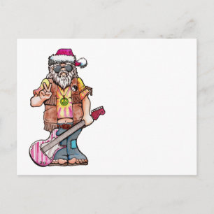 Hippie Santa Holiday Postcard