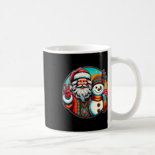 Hippie Santa Retro Snowman Bohemian Christmas Coffee Mug