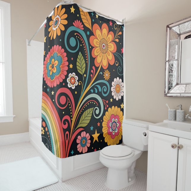 Hippie Shower Curtain (In Situ)