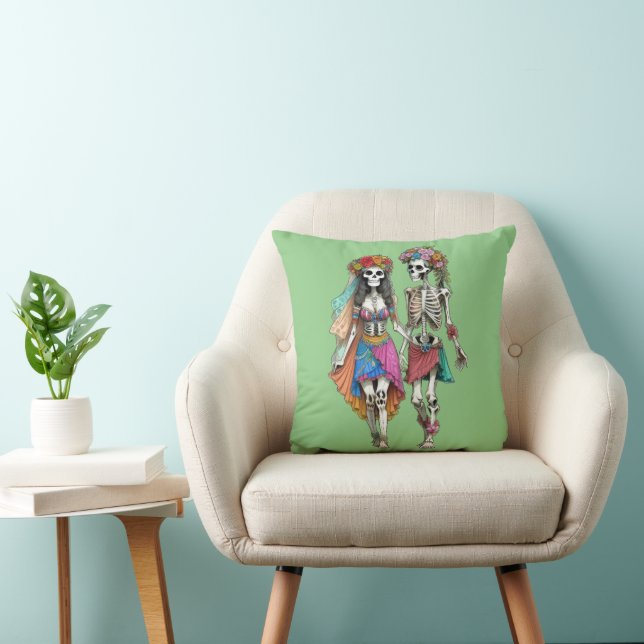 Hippie Skeleton Couple Cushion (Chair)