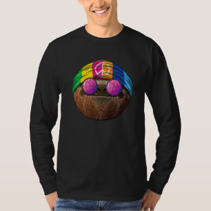 Hippie Sloth Love Peace Sign 70s Hippie Tropical A T-Shirt