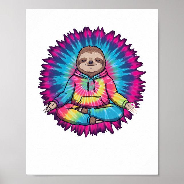 Hippie Sloth Peace Sign Tie-Dy (Front)