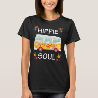 Hippie Soul Colourful Floral Retro Van Life Love P T-Shirt