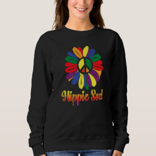 Hippie Soul Daisy Peace Symbol Flower For Men Wom Sweatshirt