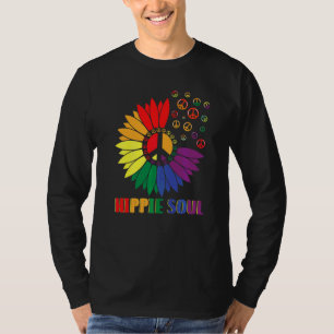 Hippie Soul Daisy Peace Symbol Flower For Men Wom T-Shirt