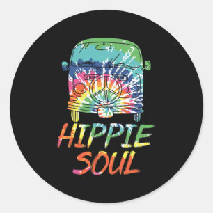 Hippie Soul Microbus Van Hippie Lifestyle Hippie Classic Round Sticker