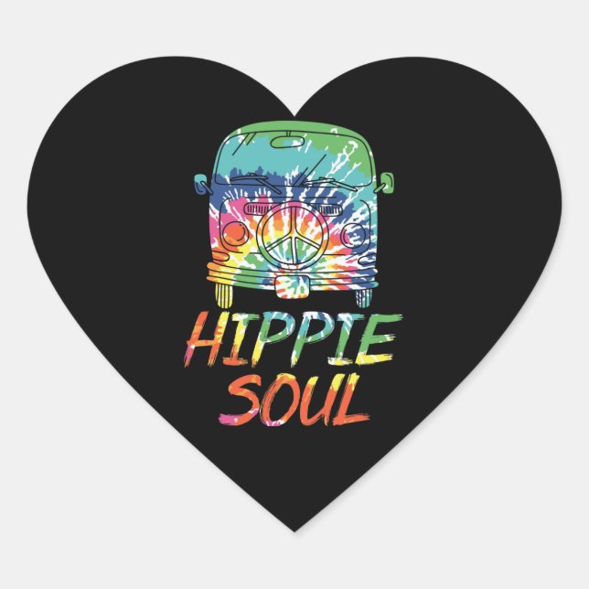 Hippie Soul Microbus Van Hippie Lifestyle Hippie Heart Sticker (Front)