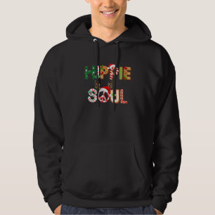 Hippie Soul Peace Sign Santa Hat Reindeer Horns Ch Hoodie