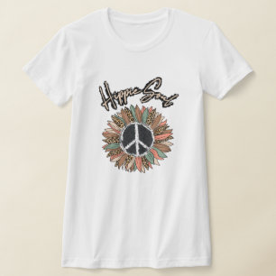 Hippie Soul Peace Sign Sunflower T-Shirt