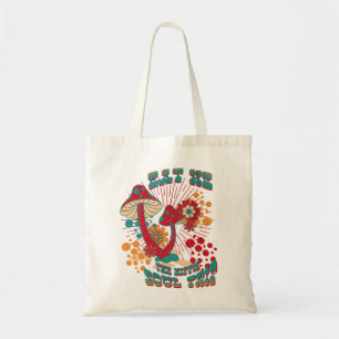Hippie Soul Trip Summer Vintage Mushroom Tote Bag