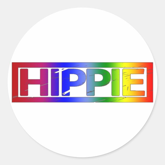 Hippie Stamp Classic Round Sticker (Front)