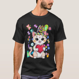 Hippie Summer Cat Heart Cats Hippies Kittens Child T-Shirt