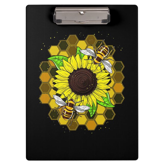 Hippie Sunflower Bees Clipboard (Front)