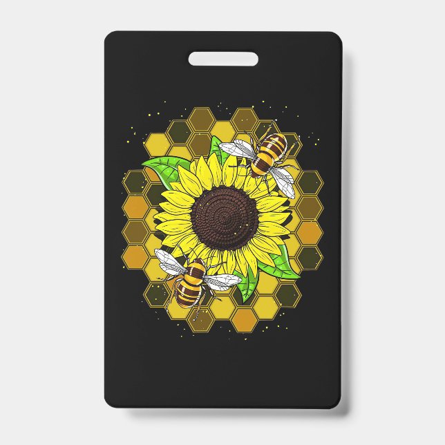 Hippie Sunflower Bees ID Badge (Front)