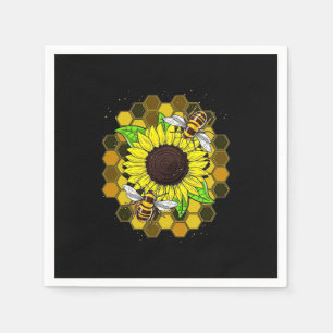 Hippie Sunflower Bees Napkin