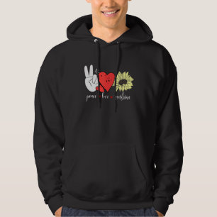 Hippie Sunflower Heart And Peace Sign Love Sunshin Hoodie