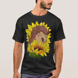 Hippie Sunflower Horse Riding Equestrian Animal Lo T-Shirt