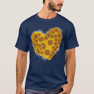Hippie Sunflower Lover Flower Blossom Heart Sunflo T-Shirt