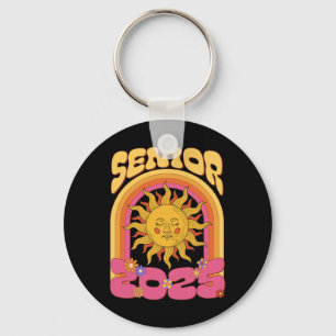 Hippie Sunshine Cl Of 2025 Senior 25 Grad Back To  Key Ring
