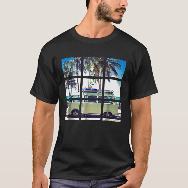 Hippie Surf  60s 70s Hippie Pattern T-Shirt (Front)