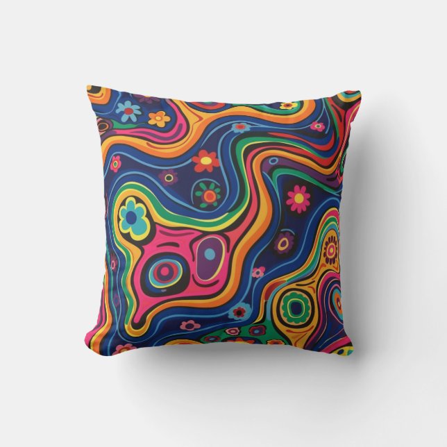 Hippie Throw Pillow (Front)