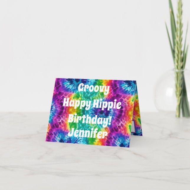 Hippie Tie Dye Birthday Card (Front)