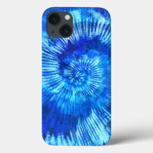 Hippie Tie Dye Pattern Watercolor Blue Modern iPhone 13 Case