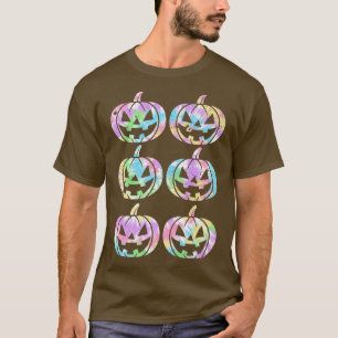 Hippie Tie Dye Style Happy Halloween Pumpkin Jack  T-Shirt