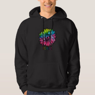 Hippie Tie Dye Sunflower Peace Design Mens Womens Hoodie