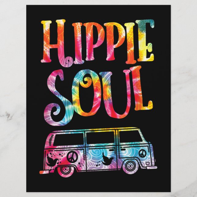 Hippie Tie Dye Van Hippie Soul Custom Letterhead (Front)