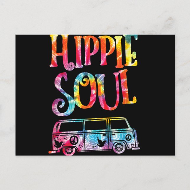 Hippie Tie Dye Van Hippie Soul Postcard (Front)