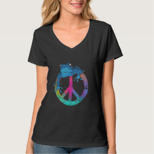 Hippie Toad Amphibian Peace Sign Frog T-Shirt