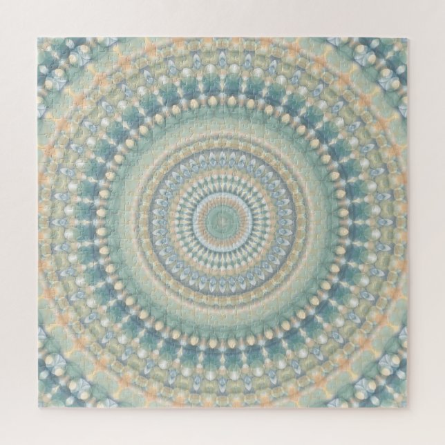 Hippie Trippy Eclectic Pastel Boho Groovy Mandala Jigsaw Puzzle (Vertical)