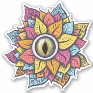Hippie Trippy Eye Flower Colourful Psychedelic