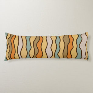 Hippie Trippy Groovy Vertical Stripe 70s Pattern Body Cushion
