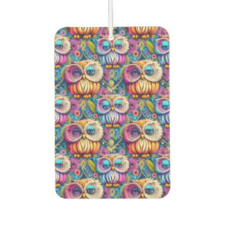 Hippie Trippy Psychedelic Colourful Owl  Car Air Freshener