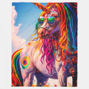 Hippie Unicorn Fleece Blanket