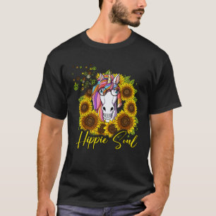 Hippie Unicorn Sunflower Hippie Soul T-Shirt