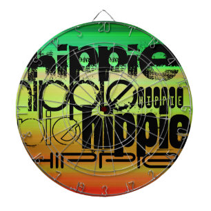 Hippie; Vibrant Green, Orange, & Yellow Dartboard