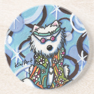 Hippie Westie Dog Coaster