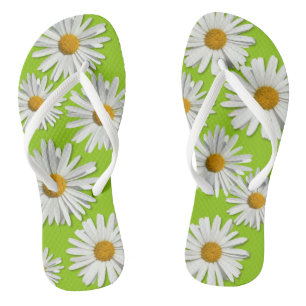 Hippie White Daisy Flower Blossom - Trendy Fashion Jandals
