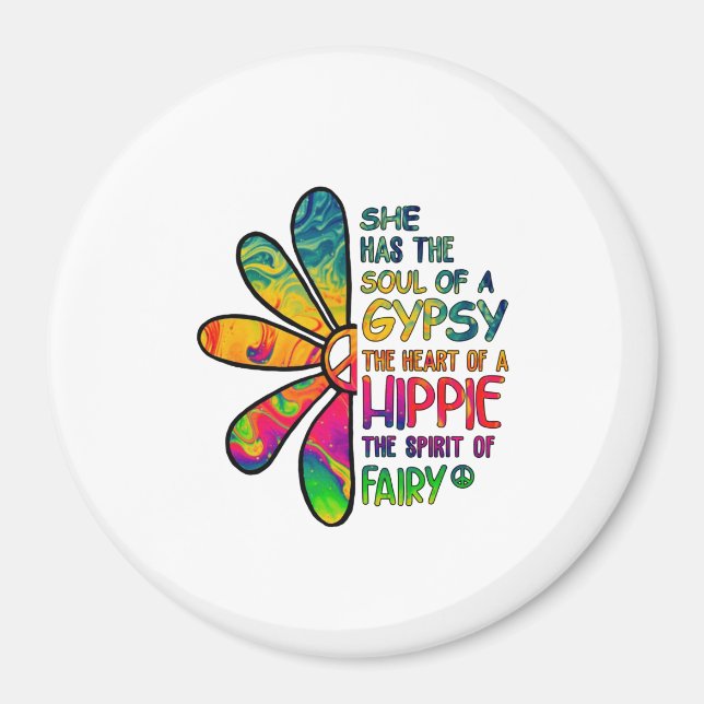 Hippie White Magnet (Front)