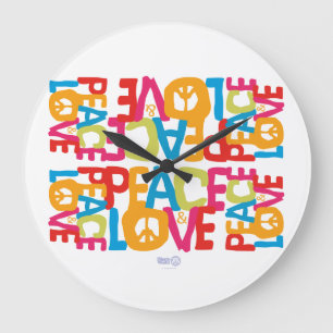 HIPPIE WORLD SUMMER 2021 PEACE AND LOVE LARGE CLOCK