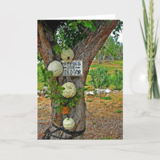 hippies use side door greeting card