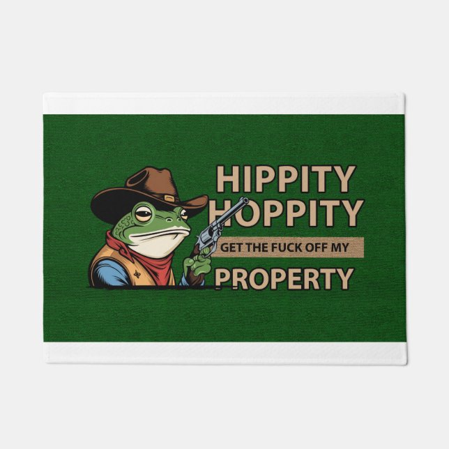 Hippity Hoppity Doormat – Funny Welcome Mat (Front)