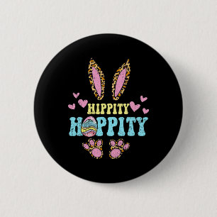 Hippity Hoppity Easter Bunny Egg Hunting Rabbit Sp 6 Cm Round Badge