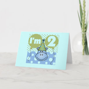Hippo 2nd Birthday Tshirts and Gifts Card