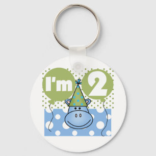 Hippo 2nd Birthday Tshirts and Gifts Key Ring