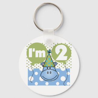 Hippo 2nd Birthday Tshirts and Gifts Key Ring